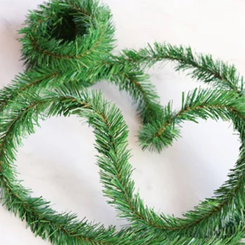 Prívesok & Drop Ozdoby, Umelé Smrek - 5,5 M Borovica Vianočné Girlandy Orative Zelená Umelý Vianočný Strom Ratan 2 ks