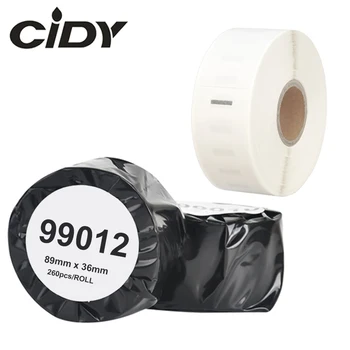 CIDY 1 rolka Kompatibilný pre Dymo 99012 Štítok 36*89mm 260Pcs/Roll Kompatibilný pre LabelWriter 400 450 450Turbo Tlačiareň SLP 440 450