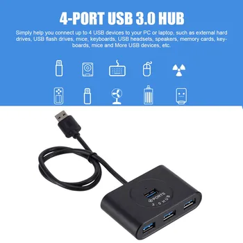 4 Port vysokorýchlostné USB 3.0 HUB S Power Splitter USB3.0 OTG Adaptér Pre Macbook Notebook PC Počítač HDD Súprava Príslušenstva