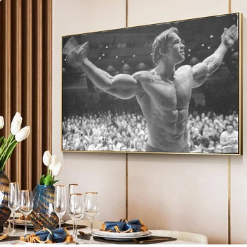 Kulturistika Plátno na Maľovanie Fitness Inšpiratívne Plagáty a Tlačí na Steny Umenie Schwarzenegger pre Obývacia Izba Domova Cuadros