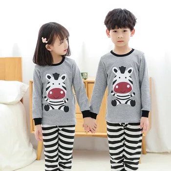 Deti Pyžamá 2019 Jeseň Dievčatá Chlapci Sleepwear Dieťa Odev Dojčenské Oblečenie Zvierat Cartoon Pajama Sady Bavlna detské Pyžamá