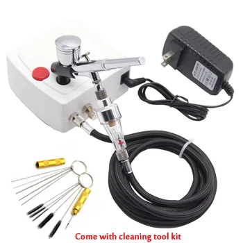 S cleaning tool kit Dual Action Airbrush s Kompresor Striekacie Pištole Pre Nail Art Tattoo tortu mini air štetec, Kompresor