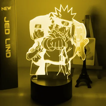 LED Nočné Svetlo Naruto Hayato Sasuke Sakura Obrázok Nočného pre Deti Spálne Dekorácie v Pohode Led stolná Lampa Anime Darček pre Neho