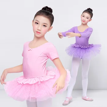 Dievčatá Balet Tutu Tylu Šaty Bez Rukávov Gymnastika Trikot Diamant Ružový Luk Vzor Balet Trikot Pre Dievča Balerína Kostýmy