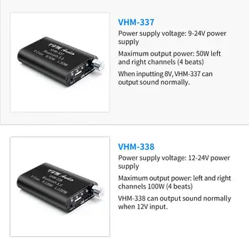 VHM337 TPA3116 50WX2 Mini Bluetooth 5.0 VHM338 Bezdrôtové Audio Power Digitálny Zosilňovač Rada Stereo Amp DC 9V-24V