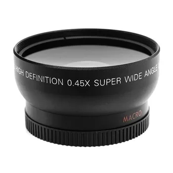 1set Profesionálne 52MM 0.45 x širokouhlý Makro Objektív na Nikon D3200 D3100 D5200 D5100 Black Super Široký Uhol