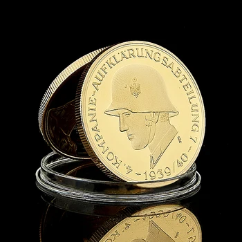 Druhej svetovej VOJNY Nemecko štátny Znak, Vojenský Vojak Kompanie Aufklarungsabteilung 4 Panzerdiv Zlate Pamätné Mince W/ BoxW