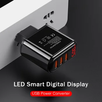 3.4 LED Displej USB Nabíjačka, Rýchle Nabíjanie Pre Samsung S10 Plus Xiao mi 9 Huawei Mobilný Telefón, Nabíjačku Na iPhone 11 Pro Max xr