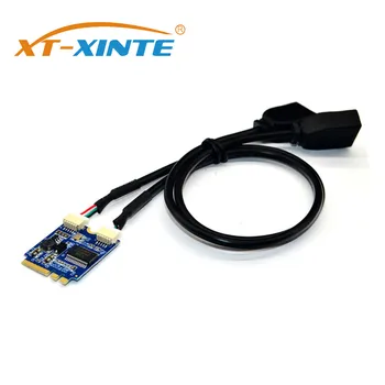 XT-XINTE Stúpačky Karty M. 2 na USB M. 2 pre NGFF KEY-E Dual USB2.0 Rozširujúca Karta Converter Kábel USB M. 2 Stúpačky kábel Kábel Adaptéra