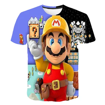 Chlapci Cartoon 3D tlač Mario t shirt Deti Čierne Tričko Funny T-Shirts pre Dievčatá Dieťa T-Shirt Deti Oblečenie 2020 Tee Topy