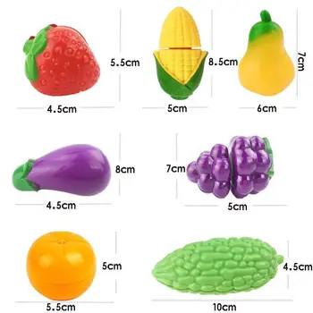 57pcs krájané Ovocie Hračka Hrať Dom Hračka Cut Cut Hudby 16 Rez Simulácia Ovocia A Zeleniny, 24 Dielna Sada Lúpané Plody