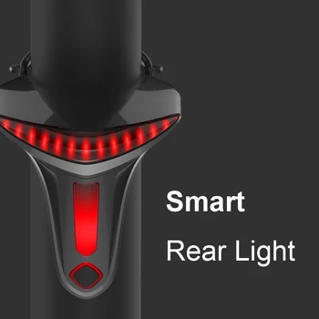 Smart Indukčná Brzda Bicykel zadné svetlo IPx6 Vodotesný LED USB Nabíjateľné Cyklistické zadné svetlo na Bicykel Zadné zadné Svetlo Príslušenstvo