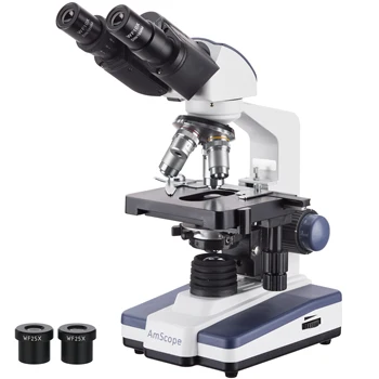 AmScope 40X-2500X LED Lab Binokulárne Zložené Mikroskop s 3D-Štádiu B120C