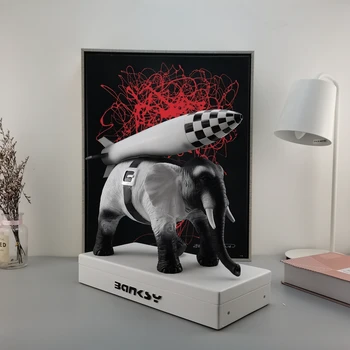 Banksy slon Umenie Sochárstvo Živice Plavidlá, Domáce Dekorácie Vianočné Luxusné Darčekové figúrka ornament