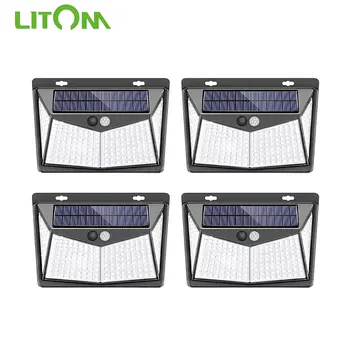1/2/4PCS LITOM 208 LED Solárne Svietidlá IP65 Vodotesné exteriérové LED Solárne Lampy, Pohybový Senzor Slnečného žiarenia Pre Záhradné Chodníky Nástenné Svietidlo