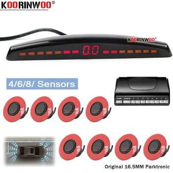 Koorinwoo Auto Monitor Ploché Elektromagnetické Parkovací snímač s 4/6/8 Zvrátiť Senzor Parkovací Radar Bzučiak Detektor Parkovanie Pomáhať