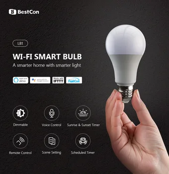 BROADLINK con LB1 Wi-Fi Smart Žiarovky 4pcs Stlmiť Svetlo pre SMART HOME HLASOVÉ OVLÁDANIE funguje Alexa a Asistent Google