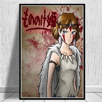 Princezná Mononoke Štúdio Ghibli Hold Anime Plagát na Stenu Umenie Obrázok Plagáty a Vytlačí Plátno na Maľovanie pre Miestnosti Domova
