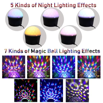 USB Disco Svetlá Led Crystal Magic Ball Svetlo 9 Farieb Aktivované Zvukom Projektor Lampa S Bluetooth Reproduktorov, Diaľkové Ovládanie
