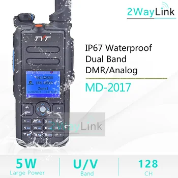 TYT MD-2017 Dual Band DMR Analógový digitálny obojsmerné Rádiové 136-174MHz 400-480MHz md2017 Farebný Displej s GPS Programovací Kábel