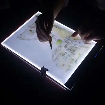 A4 Grafický Tablet LED rysovaciu Dosku, Stencil Art Kreslenie Pad Ultra Tenké Sledovanie Kópiu Rada Light Box Elektroniky Maľovanie Tablet