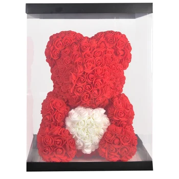 Dropshiping Luxus Ruže Medveď Srdce macko Rose Umelé PE Kvety, Svadba, Narodeniny Valentines Vianočné Darčeky pre Ženy