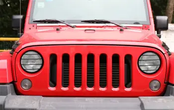 Svetlometov Kryt Stráže Chránič Pre Jeep Wrangler JK 2007-2017 Rubicon Sahara Športové Auto Príslušenstvo Chrome Červená Čierna Železa 2ks