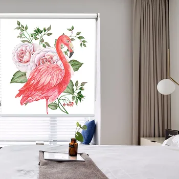 Nordic Flamingo Vytlačené Rolety, Žalúzie & Žalúzie, Zelenej Listovej Maľovanie Zatmenie Rolety na okna Prispôsobiť JR011