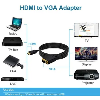 Nový 1 M HDMI Kábel HDMI / VGA kvalite 1080P HD) pre Audio Adaptér Kábel HDMI / VGA Kábel HDMI VGA Adaptér 2020