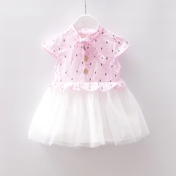 Baby Dievčatá letné oblečenie oblečenie-krátke rukávy šaty pre novorodenca dievčatá oblečenie narodeninovej party princess tutu šaty šaty