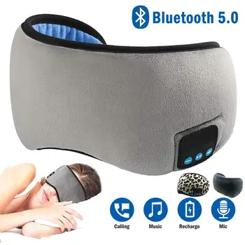 Spánok Slúchadlá Bluetooth 5.0 Spánku Maska Bezdrôtový Spánku Očná Maska Handsfree Slúchadlá Cestovné Očný Tieň s Vstavané Reproduktory, Mikrofón