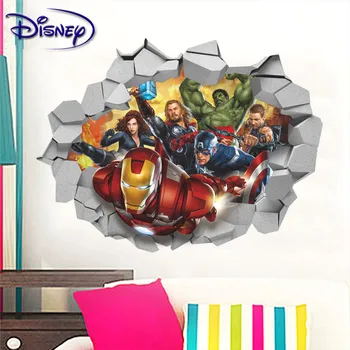Disney Avengers Nálepky Marvel Animácie Stenu Istič 3D Nálepka Stereo Efekt detskej Izby Nálepky
