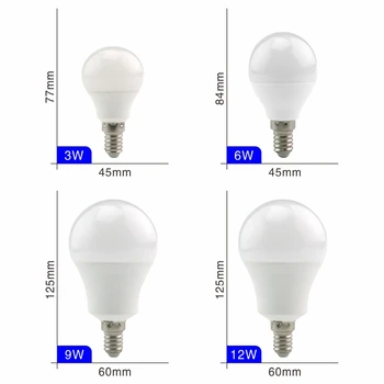 10pcs/veľa E27 E14 LED Žiarovky, Lampy 3W 6W 9W 12W 15W 18W 20W Lampada LED Žiarovky AC 220V-240V Bombilla Pozornosti Studená/Teplá Biela