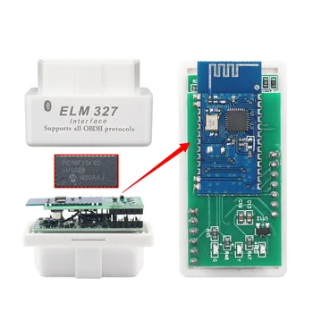 BT ELM327 V1.5 PIC18F25K80 Čip Dvojité PCB ELM 327 Bluetooth Auto OBDII Diagnostický Nástroj Funguje Na Android/Windows/PC
