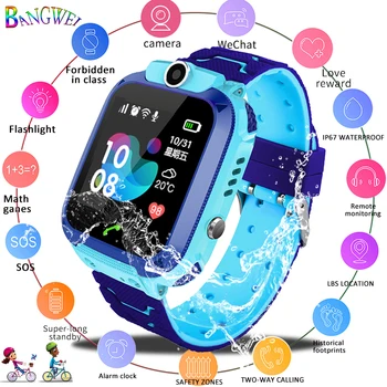 2020 Nové Inteligentné hodinky LBS Dieťa SmartWatches Detské Hodinky pre Deti SOS Volanie Miesto Finder Locator Tracker Anti Stratil Monitor+Box