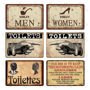 Wc Prihlásiť Doska, Kov Vintage Kúpeľňa Kovové Prihlásiť Tin Prihlásiť Steny Výzdoba pre Wc, Kúpeľne, Toalety