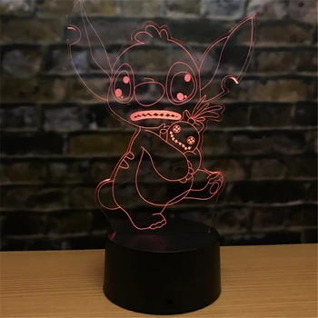 Cartoon Steh Nočné Svetlo LED, 3D Ilúziu Dekoratívne Lampy Dieťa, Deti, Dieťa 7 Zmena Farieb Dotykový Stôl Stolná Lampa Domáce Dekorácie