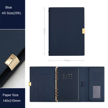 Vynikajúci Business Štýle Office Notebook Jar Binder Denník Kniha-Nie Pero, A5 / A6 Veľkosť, TPN063