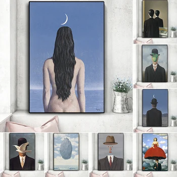 René Magritte Plátno na Maľovanie Surrealizmus Klasické Umelecké Reprodukcie, Plagáty a Vytlačí Cuadros Wall Art Obraz pre Home Decor