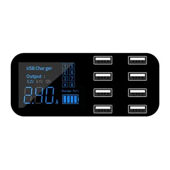 A9S Rýchle Auto Nabíjačka, 8 Port, Multi USB, LCD Displej Telefónu Nabíjačku USB Hub