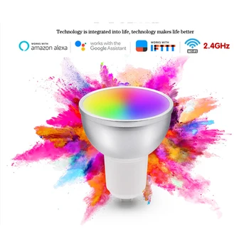 GU10 RGB+CW LED Žiarovku 5W, IR Diaľkové Ovládanie, AC 85-265V Pozornosti Domov Osvetlenie Premenlivé Smart Svetlo Podporu Alexa Domovská stránka Google