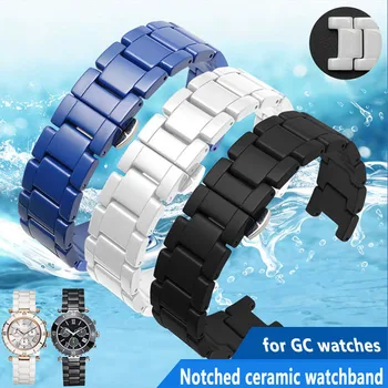 Vysoko kvalitné Keramické watchband pre GC hodinky kapela s Drážkou keramický náramok móda