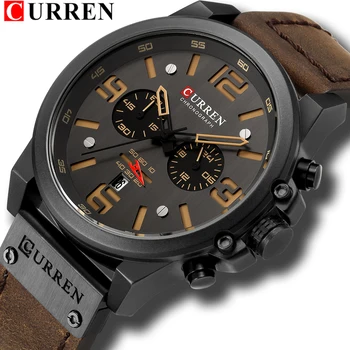Top Luxusné Značky CURREN 8314 Módny Kožený Remienok Quartz Muži Hodinky Bežné Dátum Obchodné Muž náramkové hodinky Hodiny Montre Homme