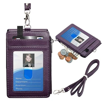 Odznak Držiak na Zips ID Držiteľa Karty Peňaženka s Krku ozdobná šnúrka na uniforme RFID Blokovanie X7YA