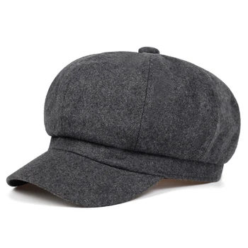 2019 farbou módne beret jeseň a v zime vonku vetru teplý klobúk mužov a žien univerzálny vlnené čiapky hip hop wild spp