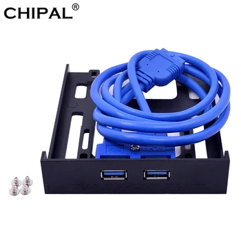CHIPAL 20kolíkový 2 Port USB 3.0 Hub USB3.0 Prednom Paneli Káblového Adaptéra Plastová Konzola pre PC Ploche 3,5-Palcové Diskety Drive Bay