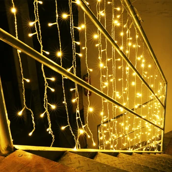 6X3M Nepremokavé Vonkajšie Vianočné Svetlo Časti 0.4-0.6 m Led Záves Cencúľ String Svetlá Garden Mall Odkvapov Dekoratívne Osvetlenie