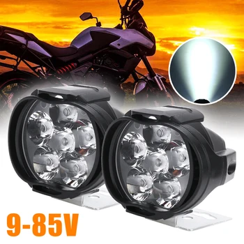 Univerzálny 2ks Motocykel Svetlometu Skúter Hmla Spot Light LED Motorke ATV, Moto Pracovných čelová Lampa Biela DRL Auto Svetlomet