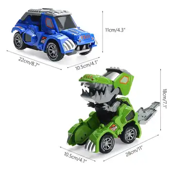 3D Elektrické Transformácia Dinosaura autíčka S Svetlo, Zvuk, detské Hracie Hračky Auto Mini Modely Narodeniny Darček pre Deti