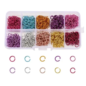 1000pcs/box 6x0.8 mm Hliníkový Drôt Otvoriť Skok Krúžky Zmiešané Farby pre KUTILOV, Šperky, Takže DIY Handmade Náramok, Náhrdelník 20 Gauge